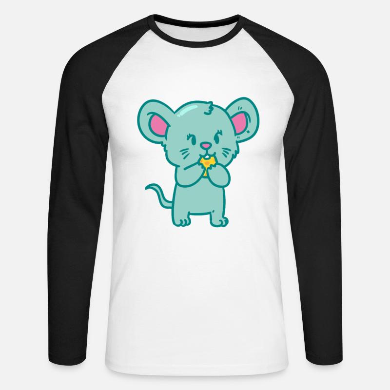 Nagetiere Maus Mäuse - Unisex Baseballshirt langarm - Weiß/Schwarz