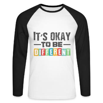 different autism gift shirt - Unisex Long Sleeve Baseball T-Shirt - white/black - Front - Nik (191cm)