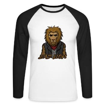 Lion Cool - Unisex Long Sleeve Baseball T-Shirt - white/black - Front - Nik (191cm)