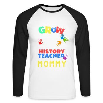 History Teacher History Lesson Hamlet - Unisex Long Sleeve Baseball T-Shirt - white/black - Front - Nik (191cm)