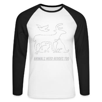 tierkrankenschwester klinik veterinärmedizin - Unisex Baseballshirt langarm - Weiß/Schwarz - Vorne - Nik (191cm)