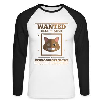 Schroedinger’s Cat I Funny Dead and Alive - T-shirt baseball manches longues Homme - blanc/noir - Devant - Nik (191cm)