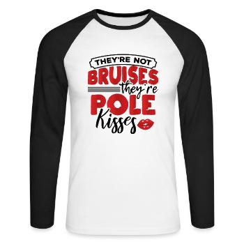 poledance pole dance girl pole dancing Geschenk - Unisex Baseballshirt langarm - Weiß/Schwarz - Vorne - Nik (191cm)