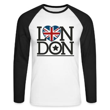 Une ville comme les autres, c’est Londres - T-shirt baseball manches longues Homme - blanc/noir - Devant - Nik (191cm)