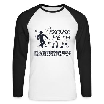 Dancer - Unisex Long Sleeve Baseball T-Shirt - white/black - Front - Nik (191cm)