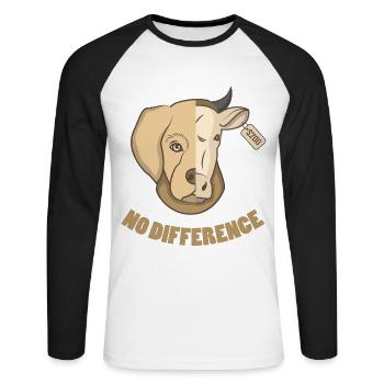 Pas de différence Si animal de compagnie cadeau végétarien - T-shirt baseball manches longues Homme - blanc/noir - Devant - Nik (191cm)