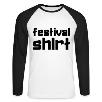 Fête d'été du festival Festival Shirt Shirt - T-shirt baseball manches longues Homme - blanc/noir - Devant - Nik (191cm)