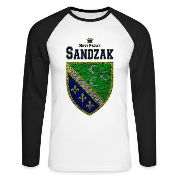 Sandzak Novi Pazar Balkan sandzaklija - Unisex Long Sleeve Baseball T-Shirt - white/black - Front - Nik (191cm)
