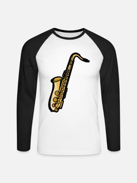 Saxophone Player Saxophonist Saxophone Saxophone Saxophone - Unisex Long Sleeve Baseball T-Shirt - white/black