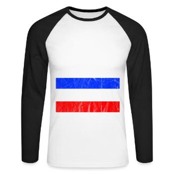 Nation Spanisch Santo Domingo Land Medina Republik - Unisex Baseballshirt langarm - Weiß/Schwarz - Vorne - Nik (191cm)