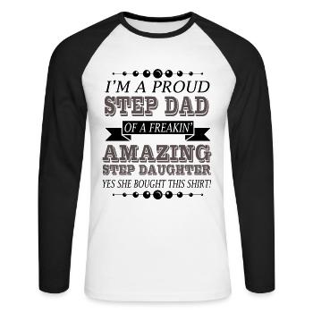 Stepfather - Unisex Long Sleeve Baseball T-Shirt - white/black - Front - Nik (191cm)