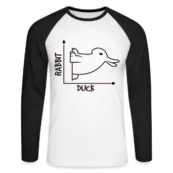 Math Nerd Funny - Unisex Long Sleeve Baseball T-Shirt - white/black - Front - Nik (191cm)