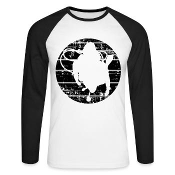Diver Diving Goggles Diving Knives - Unisex Long Sleeve Baseball T-Shirt - white/black - Front - Nik (191cm)