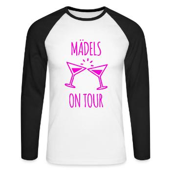 Girls Girls Ladies Party Tour cocktail fête - T-shirt baseball manches longues Homme - blanc/noir - Devant - Nik (191cm)