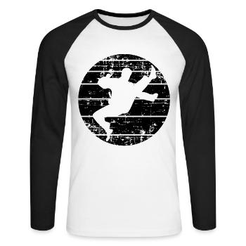 Kampfsport - Unisex Baseballshirt langarm - Weiß/Schwarz - Vorne - Nik (191cm)