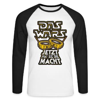 Junggesellen JGA Abschied Das Wars Junggesellinnen - Unisex Baseballshirt langarm - Weiß/Schwarz - Vorne - Nik (191cm)