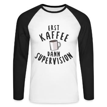 Sozialpädagogin Sozialarbeiterin Pädagogik - Unisex Baseballshirt langarm - Weiß/Schwarz - Vorne - Nik (191cm)
