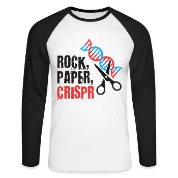 CRISPR - Unisex Baseballshirt langarm - Weiß/Schwarz - Vorne - Nik (191cm)