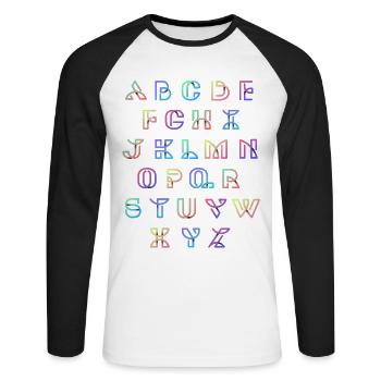 Colorful ABCLimited Edition - Unisex Long Sleeve Baseball T-Shirt - white/black - Front - Nik (191cm)
