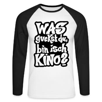lustig, lustige, Sprüche, - Unisex Baseballshirt langarm - Weiß/Schwarz - Vorne - Nik (191cm)