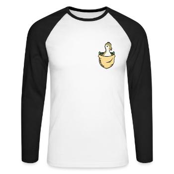 Baby Duck Outfit - Unisex Long Sleeve Baseball T-Shirt - white/black - Front - Nik (191cm)