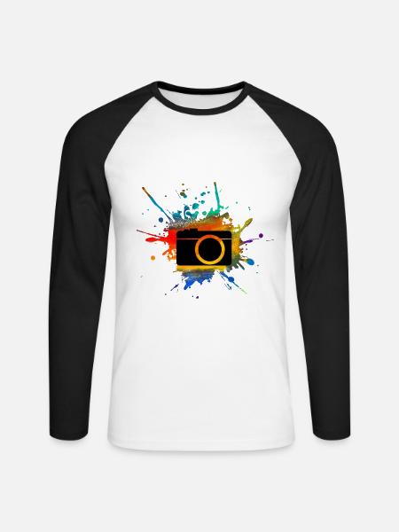 Fotografie | Fotografen | Fotografin - Unisex Baseballshirt langarm - Weiß/Schwarz