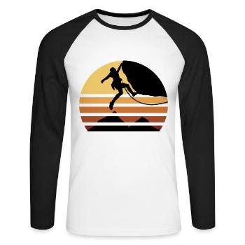 BOULDERING Climbing Sport Extreme Climbers - Unisex Long Sleeve Baseball T-Shirt - white/black - Front - Nik (191cm)