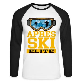 APRES SKI ELITE Lunettes de ski ski vacances - T-shirt baseball manches longues Homme - blanc/noir - Devant - Nik (191cm)