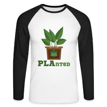 3D Printing PLAnted Funny 3D Print Filament - Unisex Long Sleeve Baseball T-Shirt - white/black - Front - Nik (191cm)