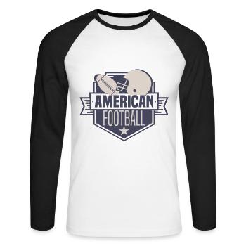 American Football - Unisex Baseballshirt langarm - Weiß/Schwarz - Vorne - Nik (191cm)