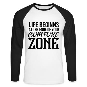Sports - Unisex Long Sleeve Baseball T-Shirt - white/black - Front - Nik (191cm)