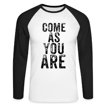punk rock - Unisex Long Sleeve Baseball T-Shirt - white/black - Front - Nik (191cm)