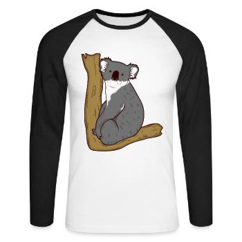 Cadeau de la jungle du parc animalier Zoo Zoo Zoo de Koala - T-shirt baseball manches longues Homme - blanc/noir - Devant - Nik (191cm)