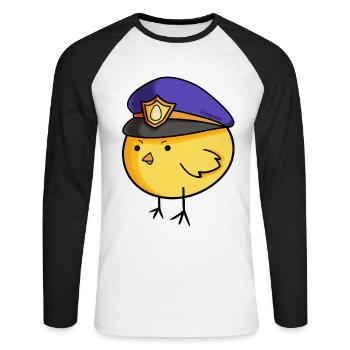 Police security gangster kids chick gift - Unisex Long Sleeve Baseball T-Shirt - white/black - Front - Nik (191cm)