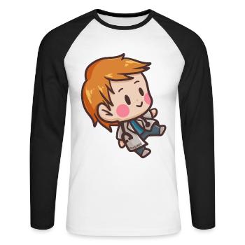Arzt Doktor Krankenhaus Medizin Pflaster Geschenk - Unisex Baseballshirt langarm - Weiß/Schwarz - Vorne - Nik (191cm)