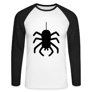 Araignée Araignée Halloween - T-shirt baseball manches longues Homme - blanc/noir - Devant - Nik (191cm)