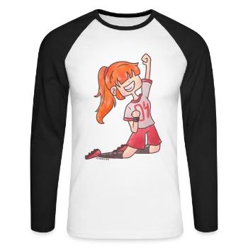 Soccer girl goal success winner team gift - Unisex Long Sleeve Baseball T-Shirt - white/black - Front - Nik (191cm)