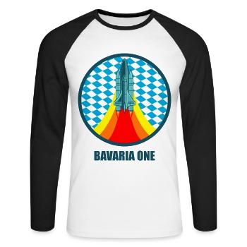 BAVARIA ONE Espace Bavière Cadeau - T-shirt baseball manches longues Homme - blanc/noir - Devant - Nik (191cm)