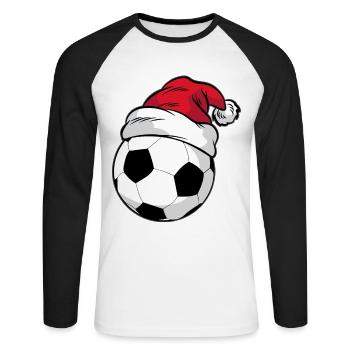 Bonnet de Football Noël - T-shirt baseball manches longues Homme - blanc/noir - Devant - Nik (191cm)
