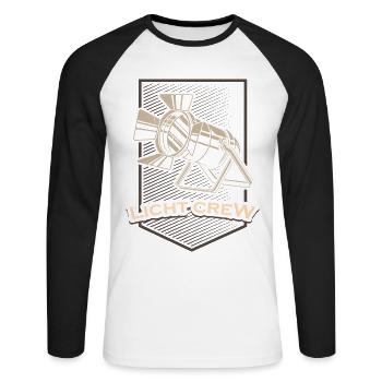LIGHT CREW Retro light lighting technician gift - Unisex Long Sleeve Baseball T-Shirt - white/black - Front - Nik (191cm)