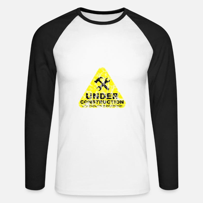 I am Currently Under Construction - Unisex Baseballshirt langarm - Weiß/Schwarz