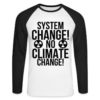 climate Protection - Unisex Long Sleeve Baseball T-Shirt - white/black - Front - Nik (191cm)