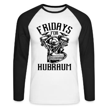 Fridays for Hubraum - Unisex Baseballshirt langarm - Weiß/Schwarz - Vorne - Nik (191cm)