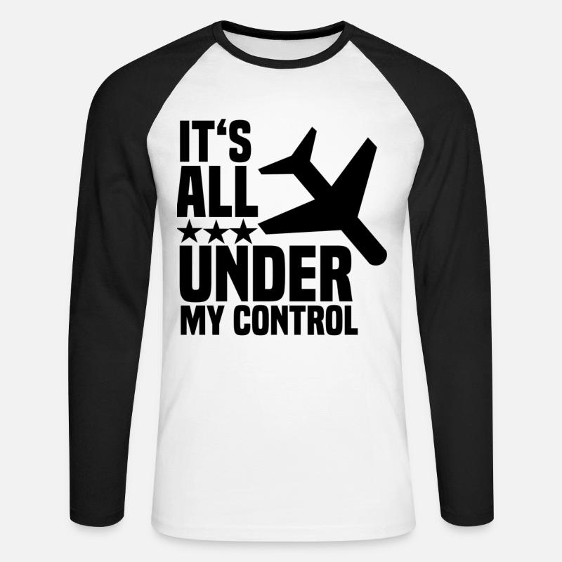 aereo - Maglia da baseball a manica lunga da uomo - bianco/nero