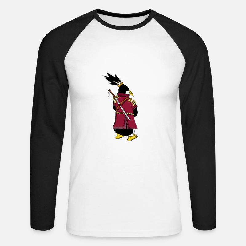 Linux Pingouin I Am Root Geeks Geeks Nerd Computer Ninja - T-shirt baseball manches longues Homme - blanc/noir