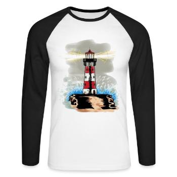 Phare De Marine Marine Fantasy Signal nautique - T-shirt baseball manches longues Homme - blanc/noir - Devant - Nik (191cm)