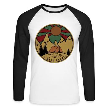 I hate people - Unisex Long Sleeve Baseball T-Shirt - white/black - Front - Nik (191cm)