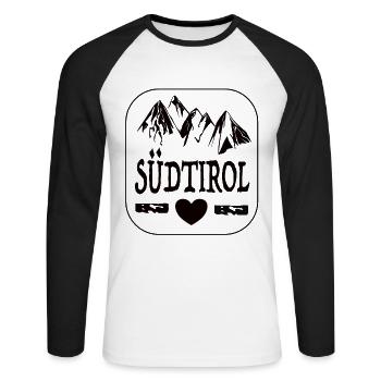 Südtirol - Unisex Baseballshirt langarm - Weiß/Schwarz - Vorne - Nik (191cm)