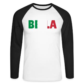 Bella schön Frau Mädchen Italien Geschenk - Unisex Baseballshirt langarm - Weiß/Schwarz - Vorne - Nik (191cm)