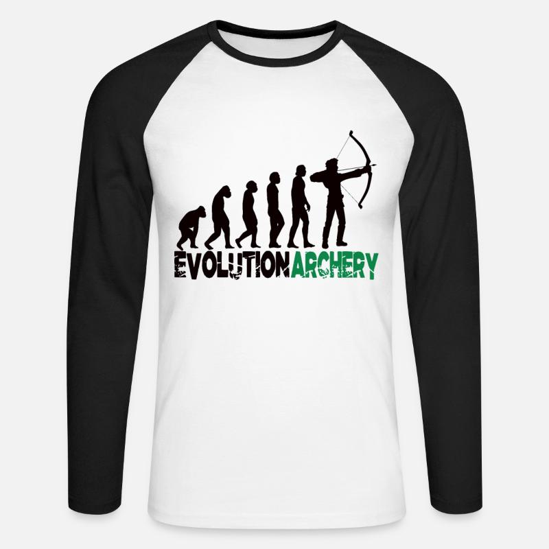 Bogenschießen - Unisex Baseballshirt langarm - Weiß/Schwarz